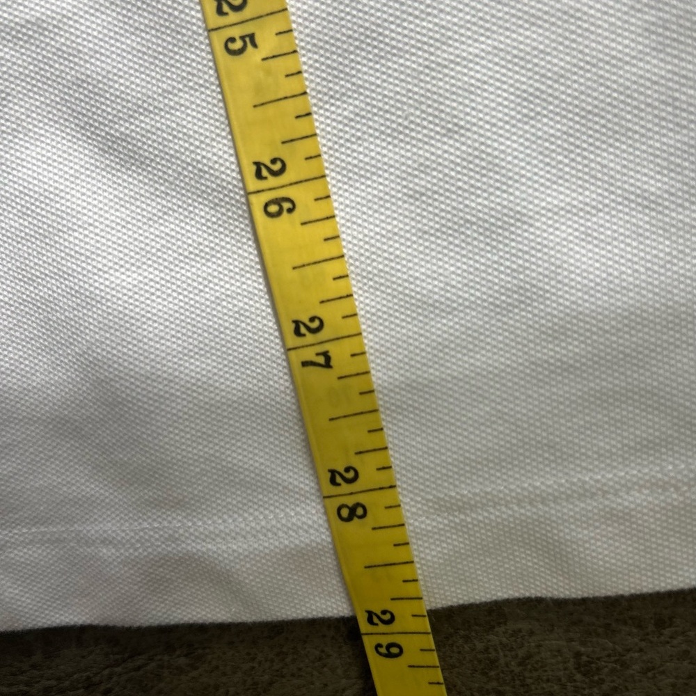 Lands End Womens Polo Rainbow Collared White Cotton Shirt Classic Costal 2XL - Picture 8 of 9